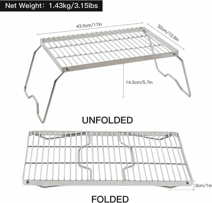 304 Stainless Steel Grate with Carrying Bag - Redcamp