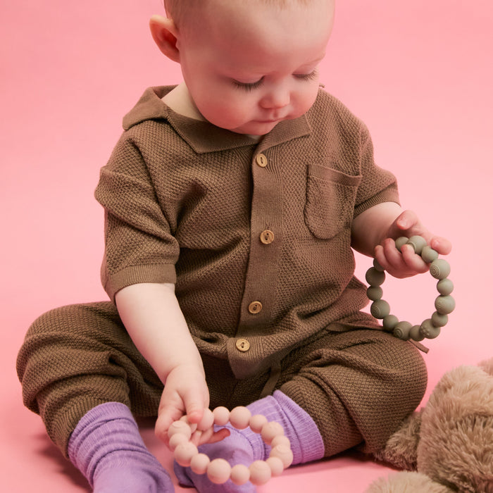 Beaded Teething Ring - Petal