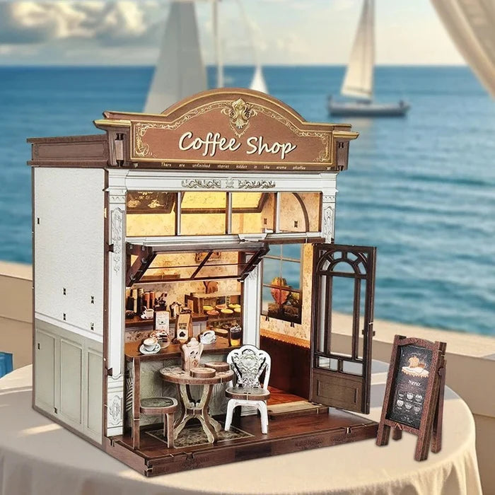 Coffee Shop – DIY miniature house kit, HiNooki (image 3)