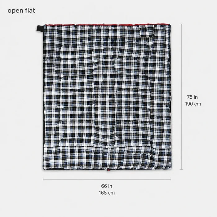 Cotton Flannel Rectangular Sleeping Bag 32–77°F