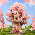 Sakura Tree House – 3D wooden puzzle kit, HiNooki (image 1)
