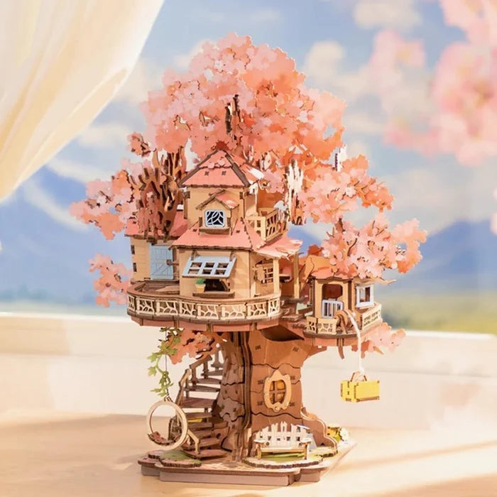 Sakura Tree House – 3D wooden puzzle kit, HiNooki (image 3)