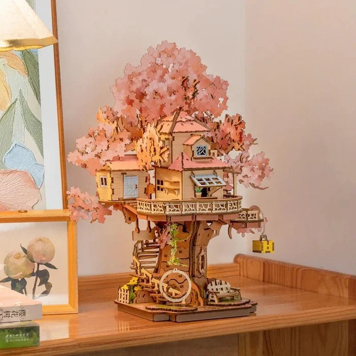 Sakura Tree House – 3D wooden puzzle kit, HiNooki (image 6)